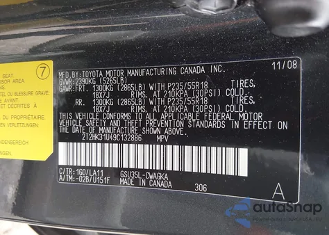 2009 Lexus Rx 350 z USA, uszkodzony, nr VIN 2T2HK31U49C132886